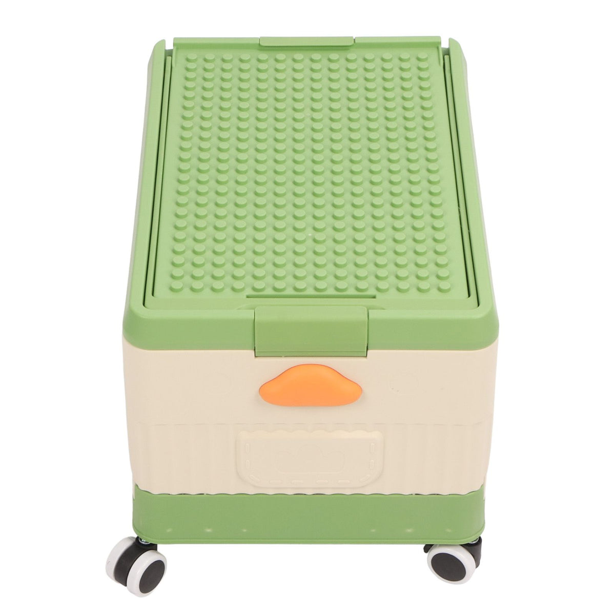 Rolling Toy Storage Bin Toy Storage Organizer Bin with Lid Wheels Children Building Blocks Organizer Green