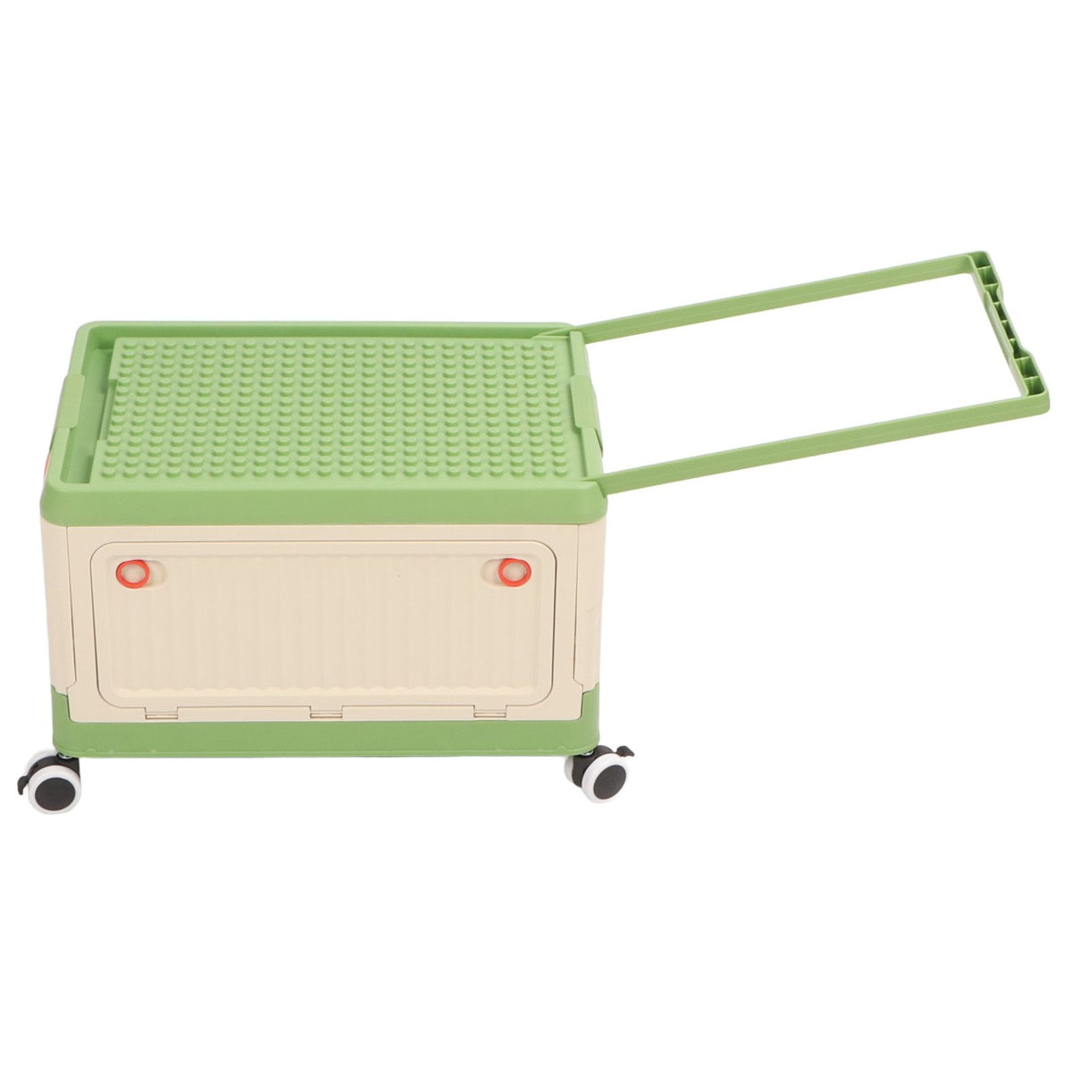 Rolling Toy Storage Bin Toy Storage Organizer Bin with Lid Wheels Children Building Blocks Organizer Green
