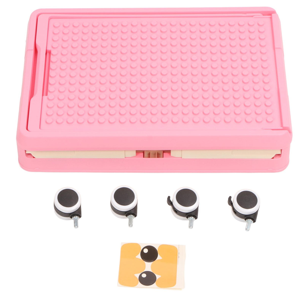 Rolling Toy Storage Bin Toy Storage Organizer Bin with Lid Wheels Children Building Blocks Organizer Pink
