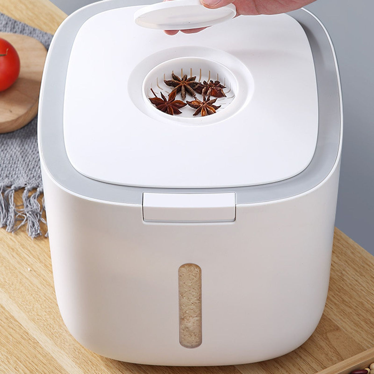 5L Rice Storage Container Bug Resistant Large Capacity Dry Food Flour Bin Rice Bucket for Kitchens