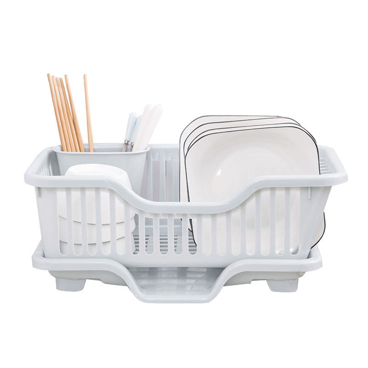 Dish Drying Rack with Drainboard Large Capacity Dish Drainer with Utensil Holder for Kitchen