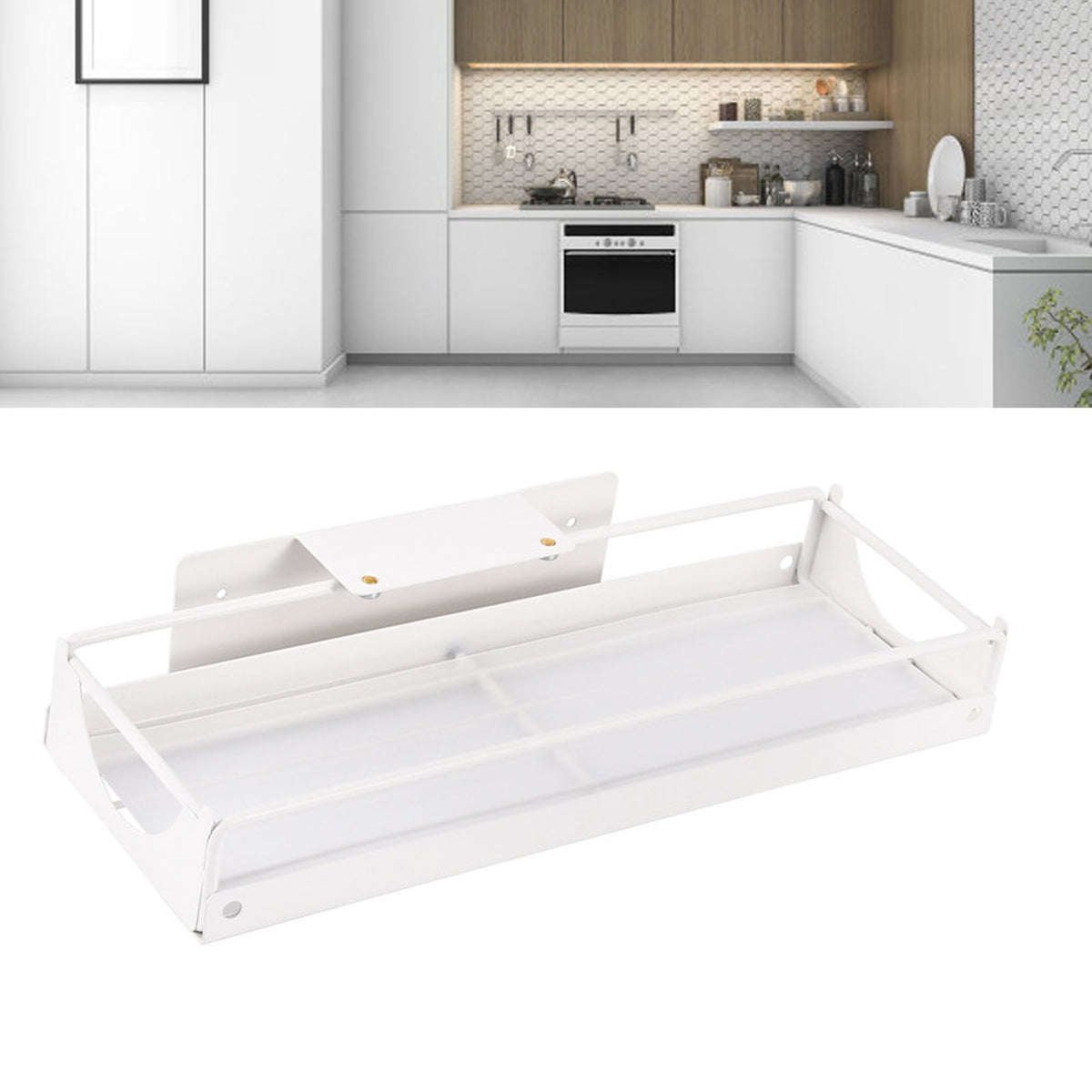 Pull Out Cabinet Organizer Carbon Steel Under Sink Side Sliding Basket Slide Out Storage Shelf with Strong Adhesive for Kitchen Bathroom Pantry
