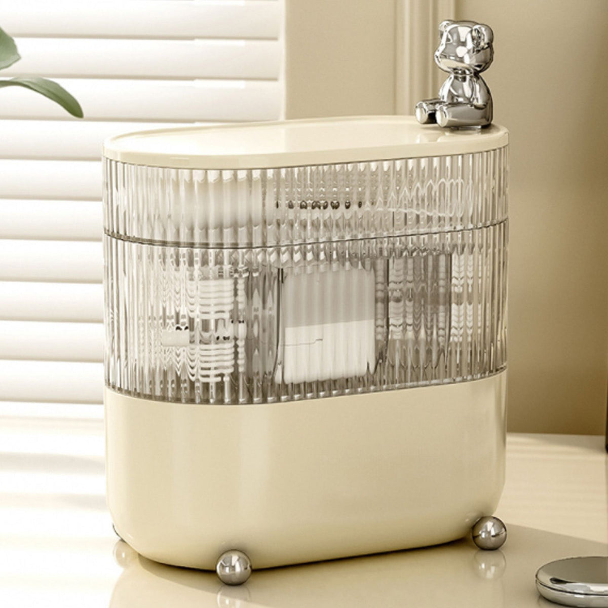 Plastic Cable Management Box Cosmetic Makeup Organizer for Office Home Desk Accessories Storage for Stationery Supplies Partition Storage