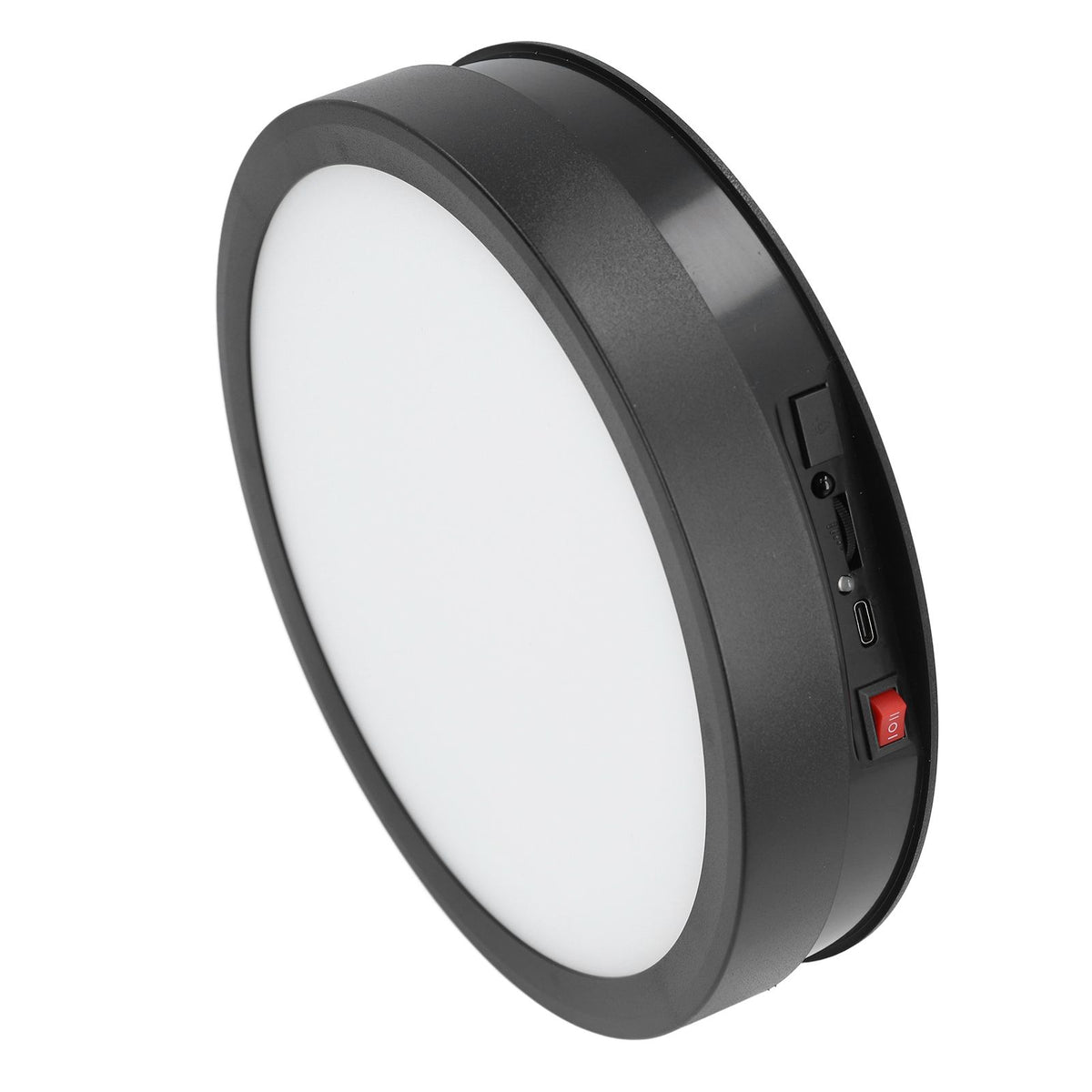 360 Degree Rotating Display Stand Speed and Direction Adjustable USB Powered 22cm Electric Rotating Turntable with Colorful Light Black