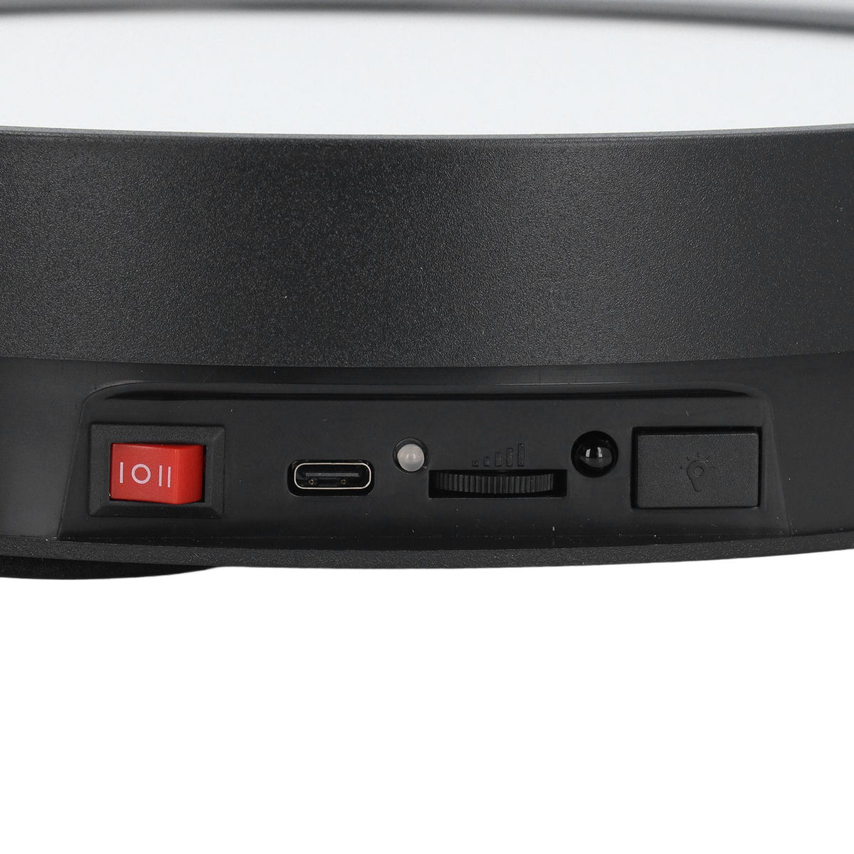 360 Degree Rotating Display Stand Speed and Direction Adjustable USB Powered 22cm Electric Rotating Turntable with Colorful Light Black