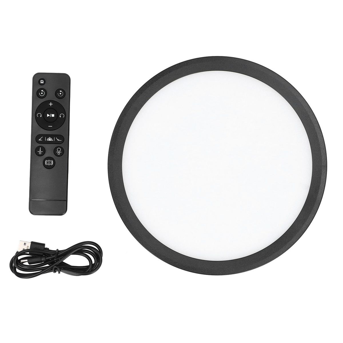 360 Degree Rotating Display Stand Speed and Direction Adjustable USB Powered 22cm Electric Rotating Turntable with Colorful Light Black