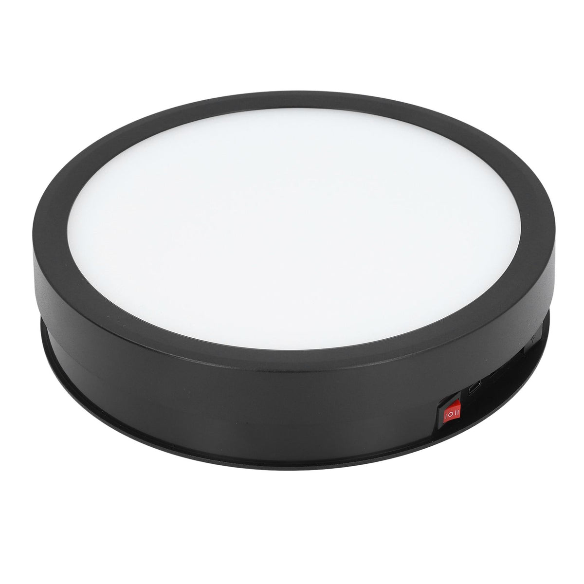 360 Degree Rotating Display Stand Speed and Direction Adjustable USB Powered 22cm Electric Rotating Turntable with Colorful Light Black