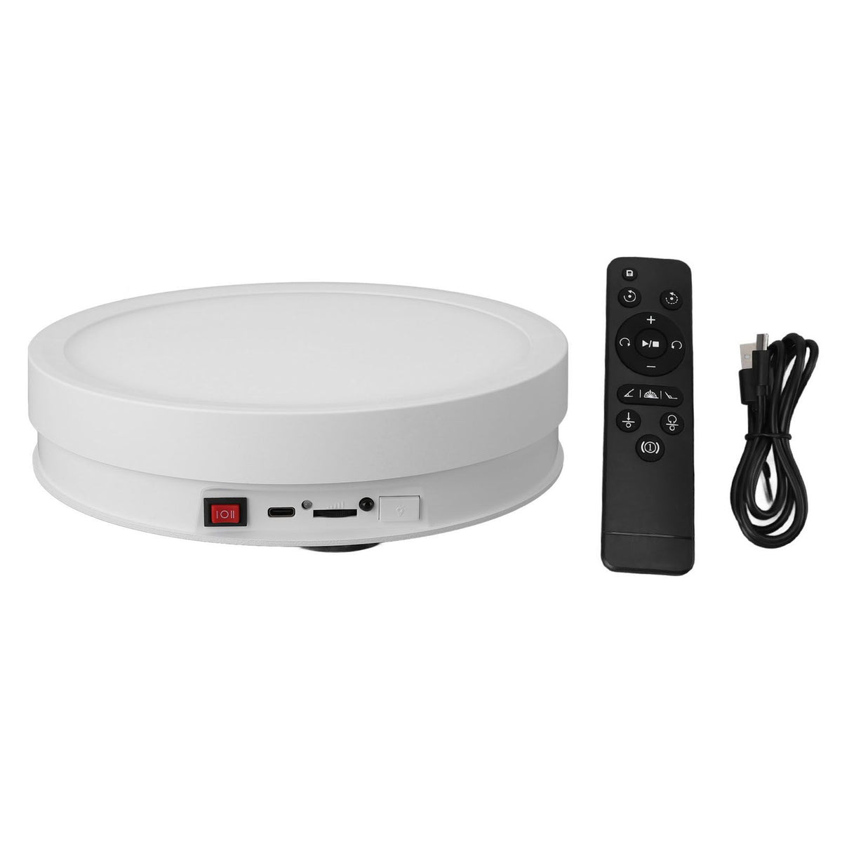 22cm Motorized Rotating Display Stand with LED Light Electronic Turntable Display Stand for Photography Products Shows Jewelry Watch 3D Models