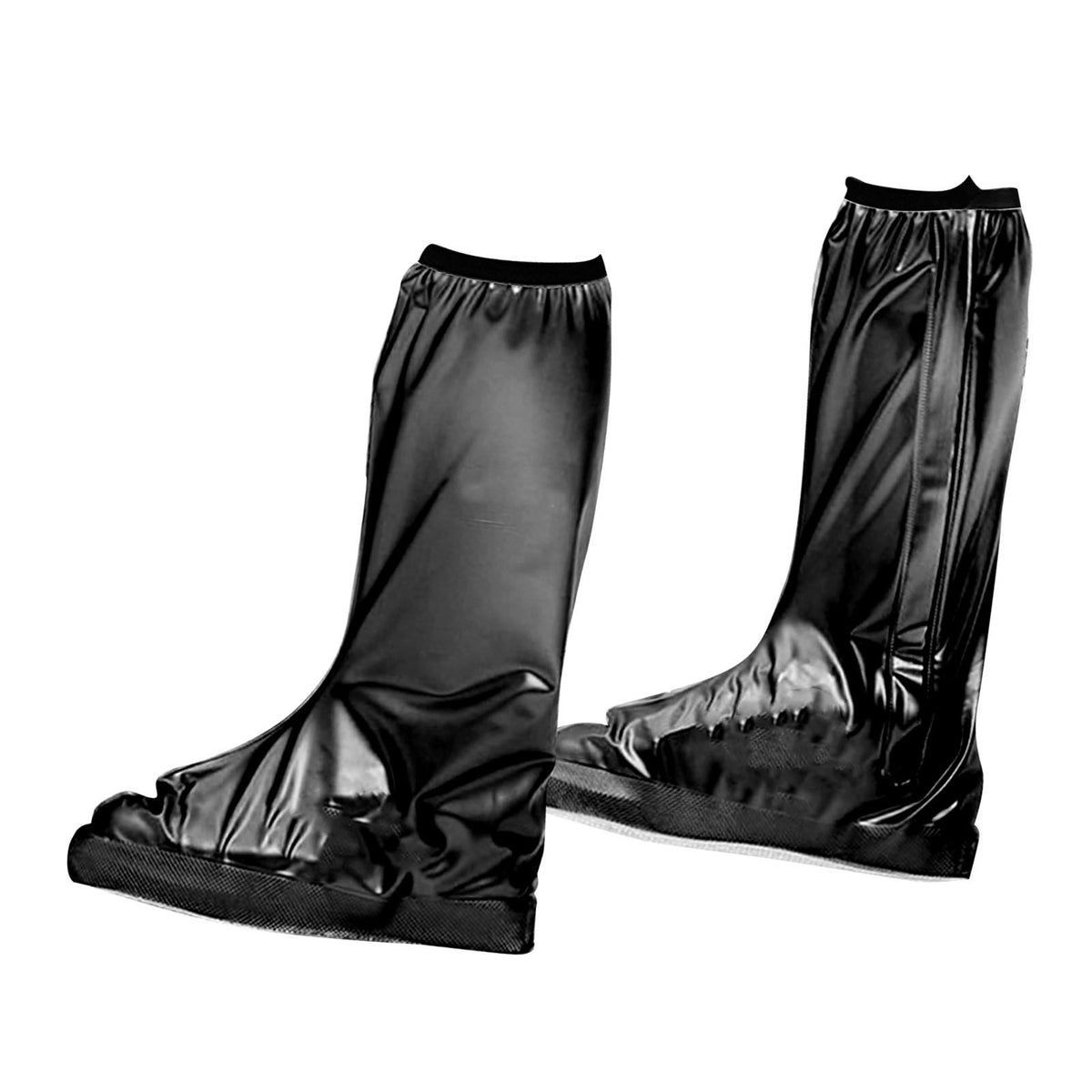 Rain Shoe Cover PVC High Waterproof Thickened Sole Anti Slip Foldable Rain Boot Shoe Cover for Men Women Outdoor Black XXL