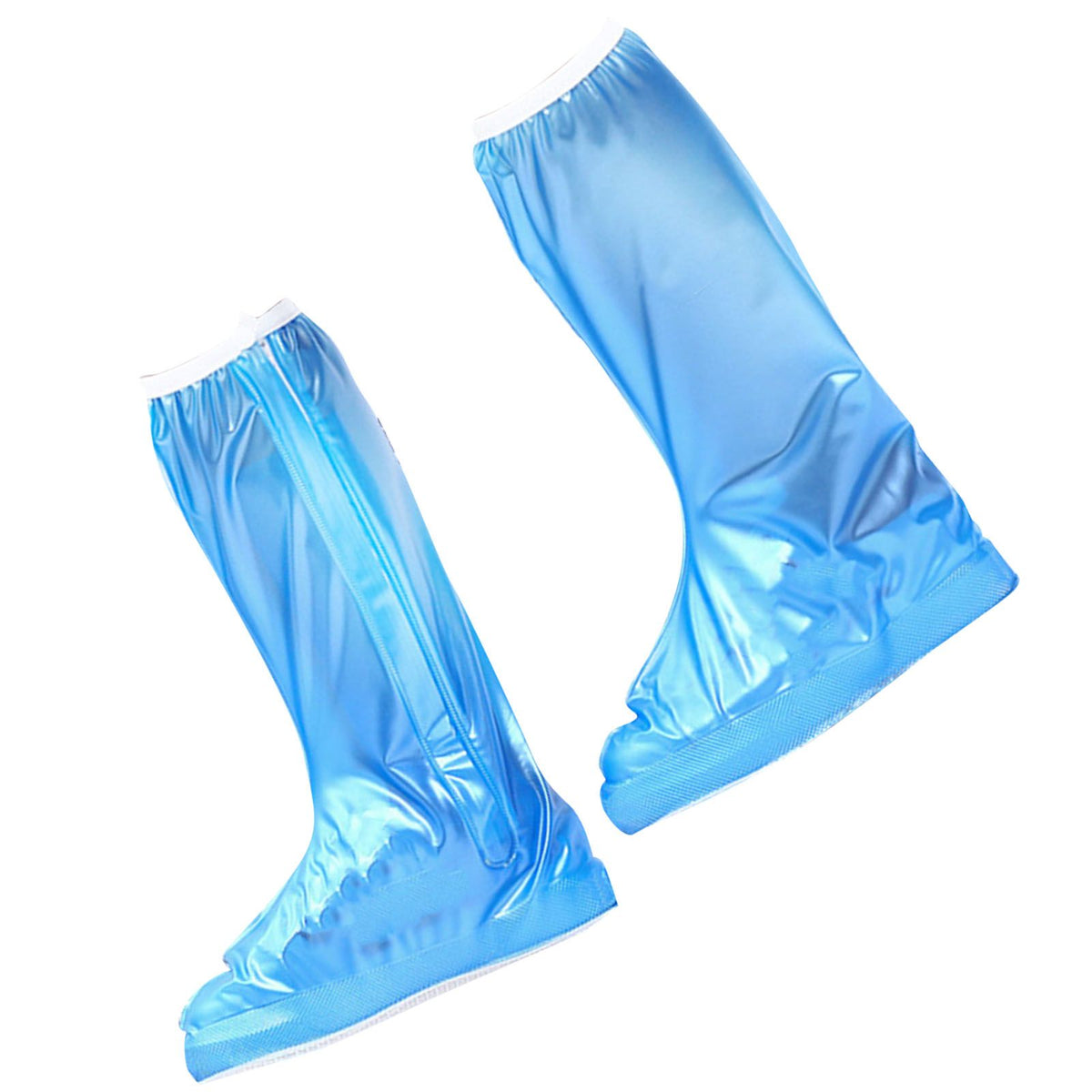 Rain Shoe Cover PVC High Waterproof Thickened Sole Anti Slip Foldable Rain Boot Shoe Cover for Men Women Outdoor Blue XXL