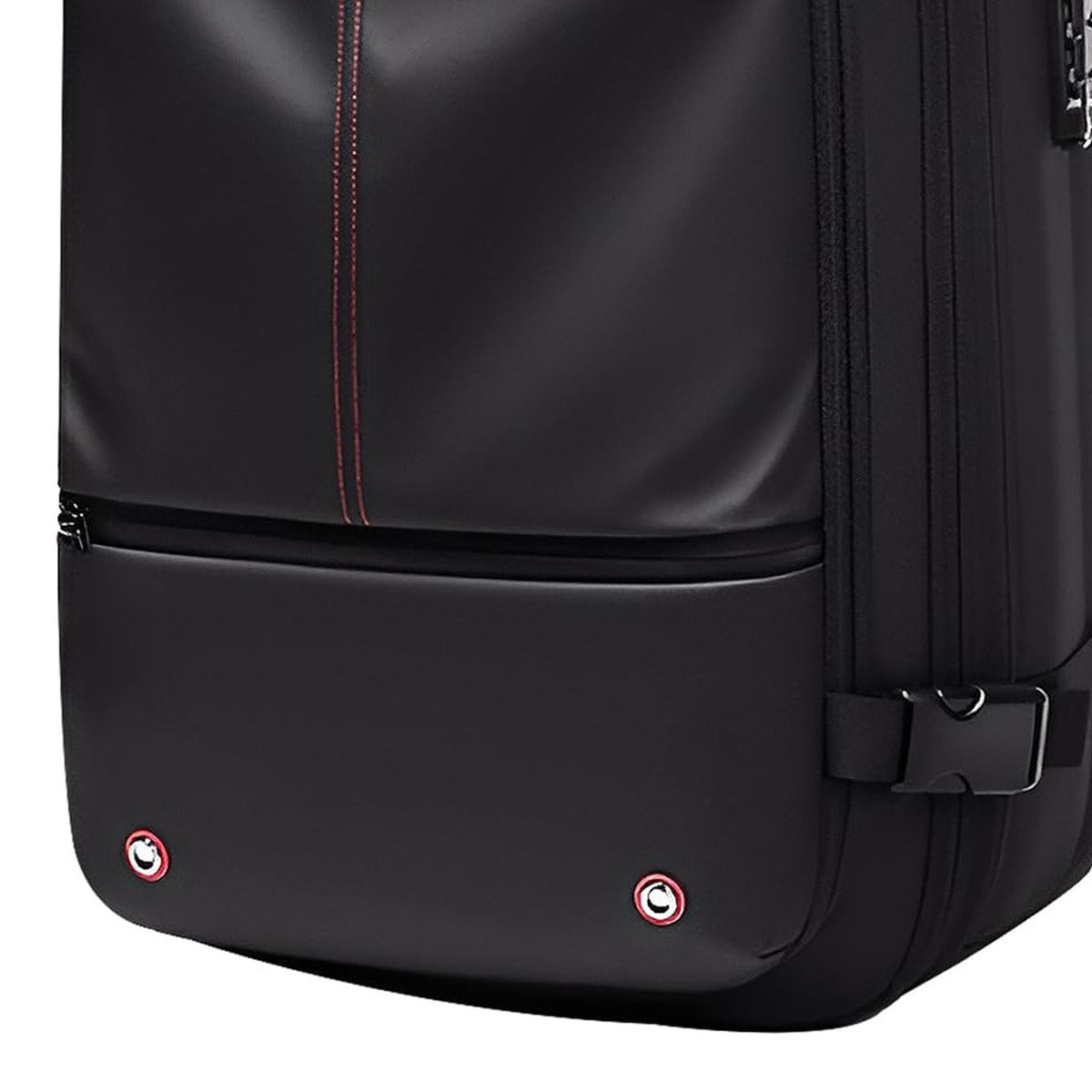 Vacuum Backpack 19 Inch Large Capacity Stylish Casual Waterproof Men Expandable Travel Backpack with Vacuum Pump for Travel Business Black
