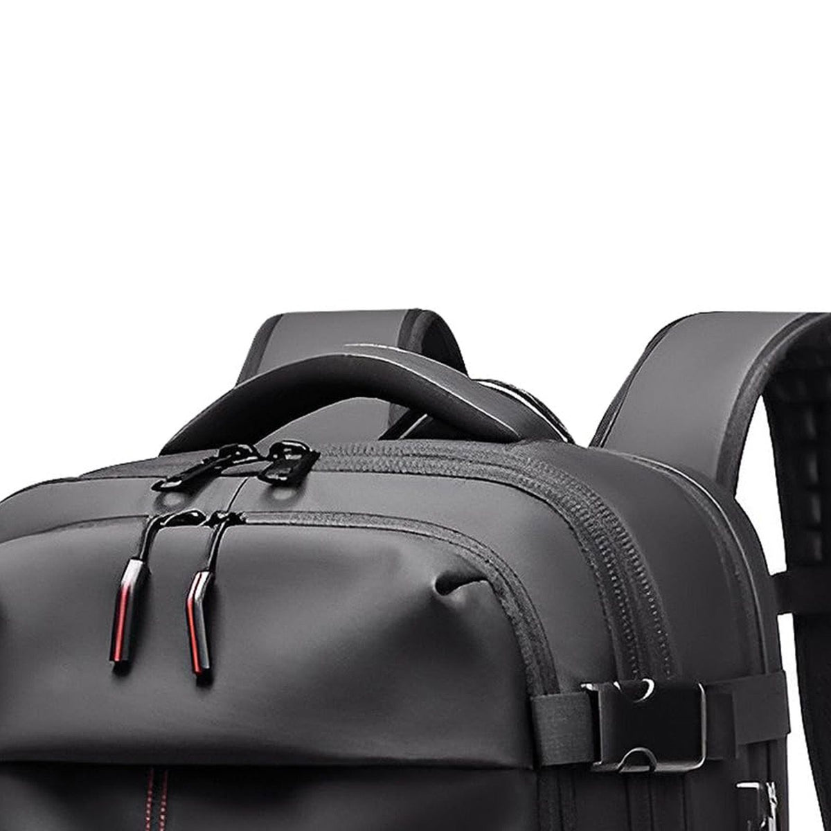 Vacuum Backpack 19 Inch Large Capacity Stylish Casual Waterproof Men Expandable Travel Backpack with Vacuum Pump for Travel Business Black