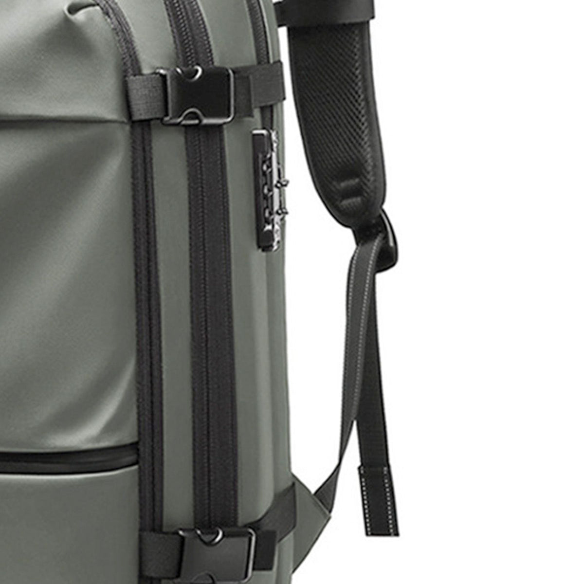 Vacuum Backpack 19 Inch Large Capacity Stylish Casual Waterproof Men Expandable Travel Backpack with Vacuum Pump for Travel Business Green