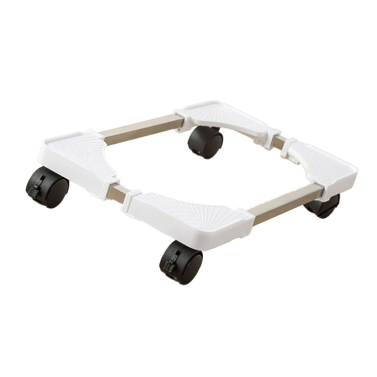 Computer Tower Stand Plastic Adjustable Mobile CPU Stand with Rolling Caster Wheels for Most Gaming PC White