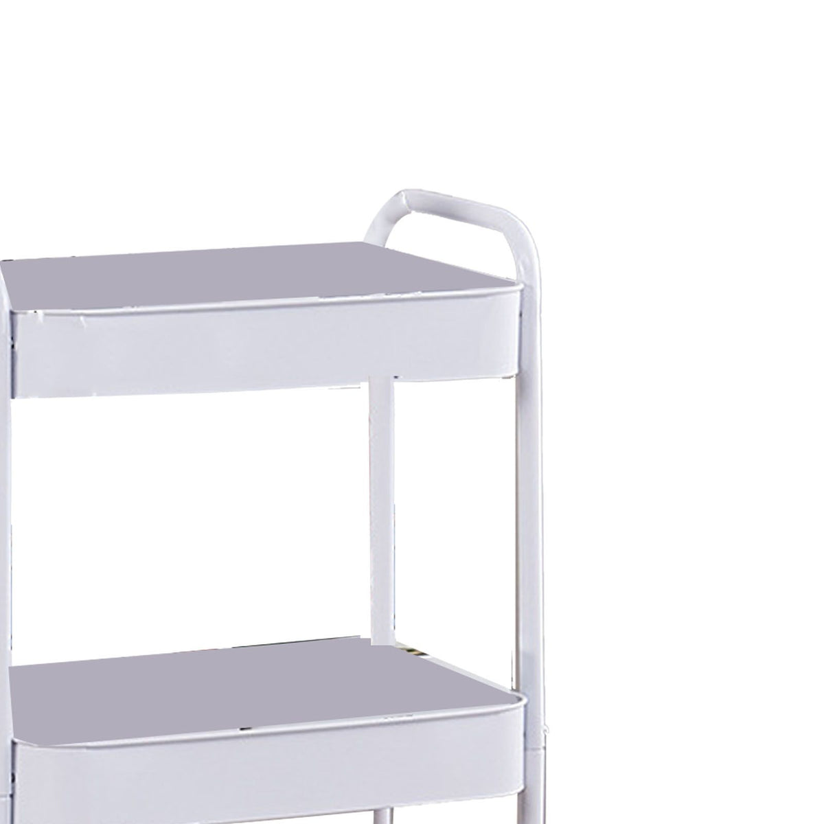 3 Tier Utility Rolling Cart with Caster Wheels Movable Multifunctional Storage Cart for Kitchen Bathroom White 3 Layers