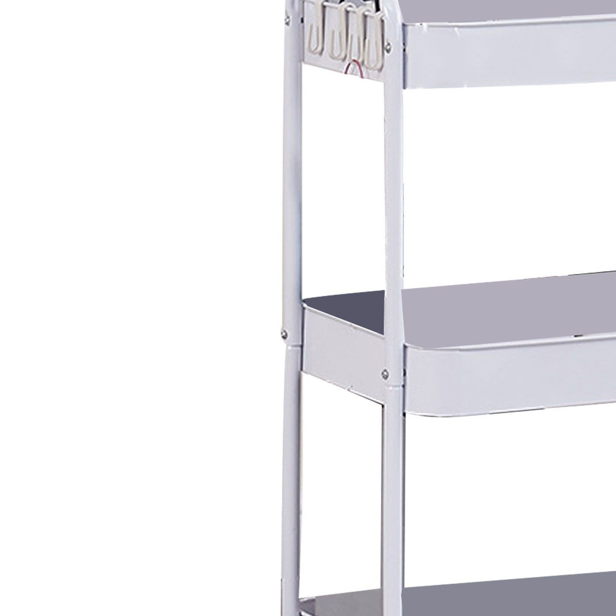 3 Tier Utility Rolling Cart with Caster Wheels Movable Multifunctional Storage Cart for Kitchen Bathroom White 3 Layers