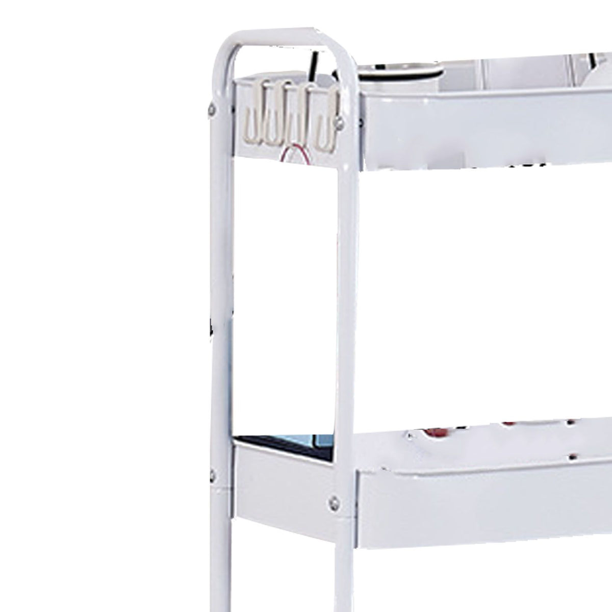3 Tier Utility Rolling Cart with Caster Wheels Movable Multifunctional Storage Cart for Kitchen Bathroom White 4 Layers