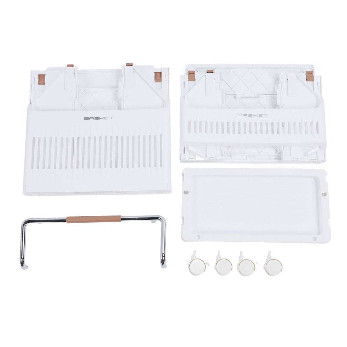 Rolling Storage Cart Multifunction Utility Rolling Storage Organizer Folding Laundry Basket with 4 Wheels for Bathroom Laundry Living Room Kitchen 2 Tier