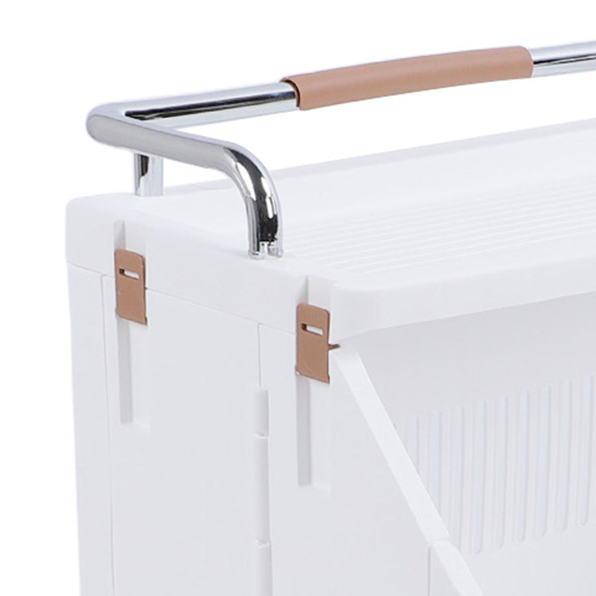 Rolling Storage Cart Multifunction Utility Rolling Storage Organizer Folding Laundry Basket with 4 Wheels for Bathroom Laundry Living Room Kitchen 2 Tier