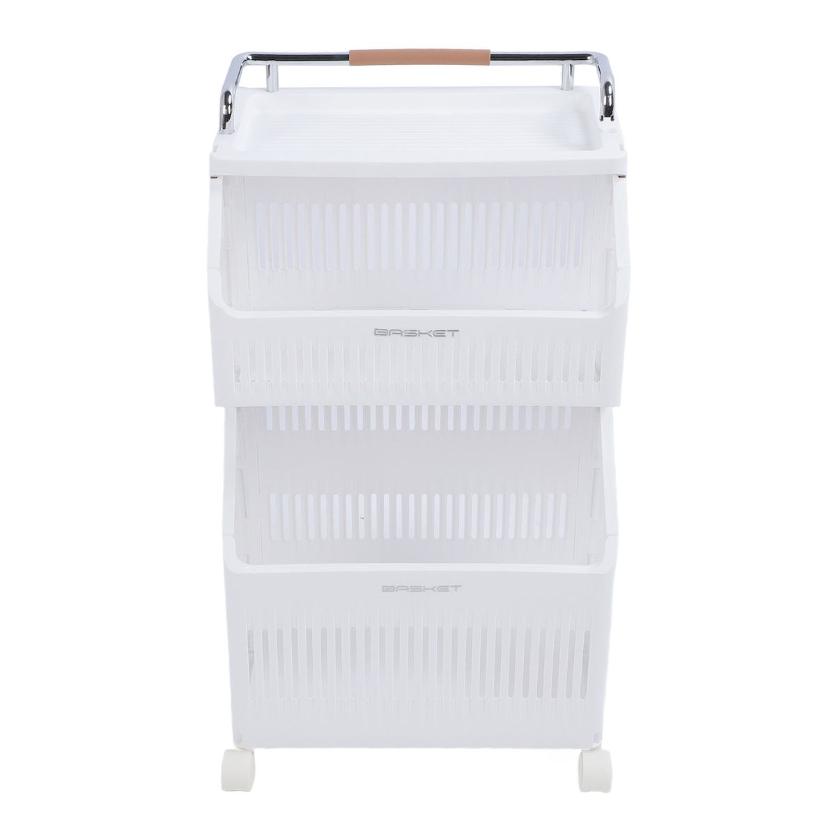 Rolling Storage Cart Multifunction Utility Rolling Storage Organizer Folding Laundry Basket with 4 Wheels for Bathroom Laundry Living Room Kitchen 2 Tier