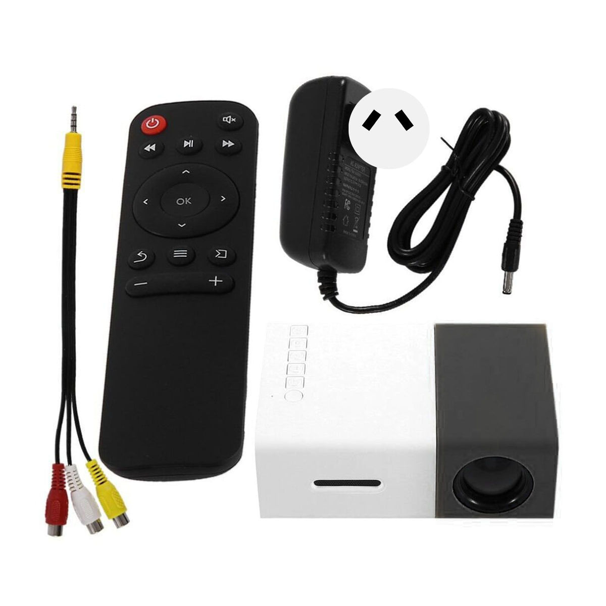 HD 1080P Mini Projector with LED Home Theater Portable Video Projector for AV USB Smartphone Laptop AU Plug 110‑220V