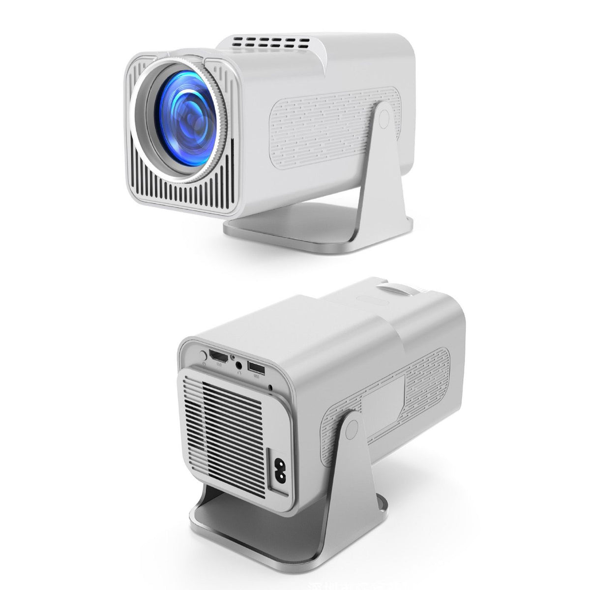 Projector HD for Home Theater Office 360 Degree Rotatable PTZ Portable Mini HY320 AU Plug 110‑220V White