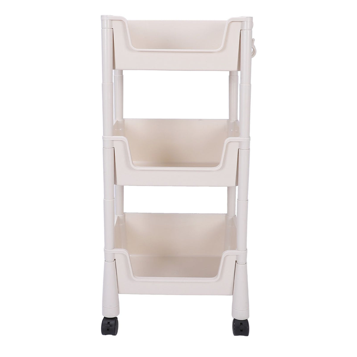 Mobile Utility Cart On Wheels Compact Movable Storage Book Shelves Trolley Rack Cart Organizer 3 Layers