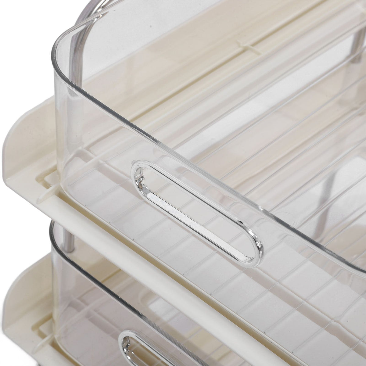 Storage Shelving Unit Organizer Multifunctional Cosmetics Snacks Display Storage Rack for Kitchen Bedroom Living Room 3 Layers with Wheels