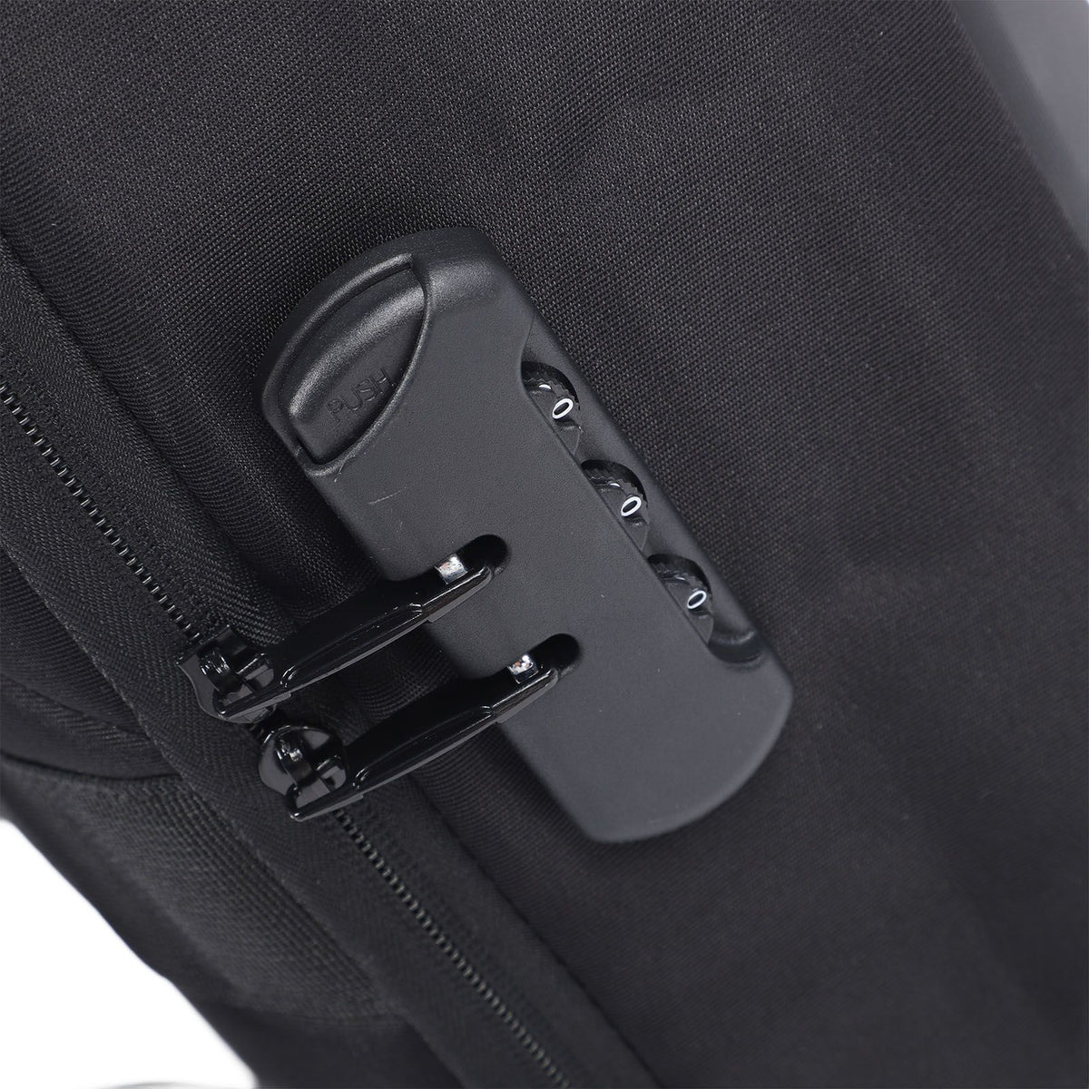 Backpack with USB Charging Port Black Water Resistant Anti Theft Password Lock Storage Backpack for Satellite Accessories Laptop