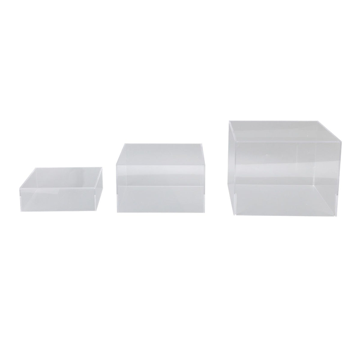 3Pcs Acrylic Risers Display Stands Cubic Nesting for Dessert Table Buffet Tables Food Transparent