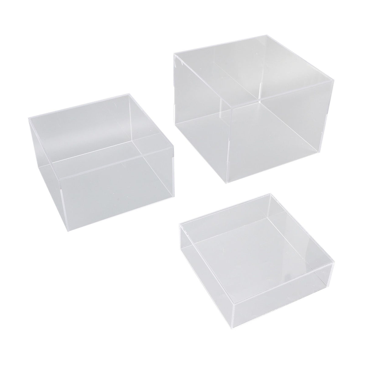 3Pcs Acrylic Risers Display Stands Cubic Nesting for Dessert Table Buffet Tables Food Transparent