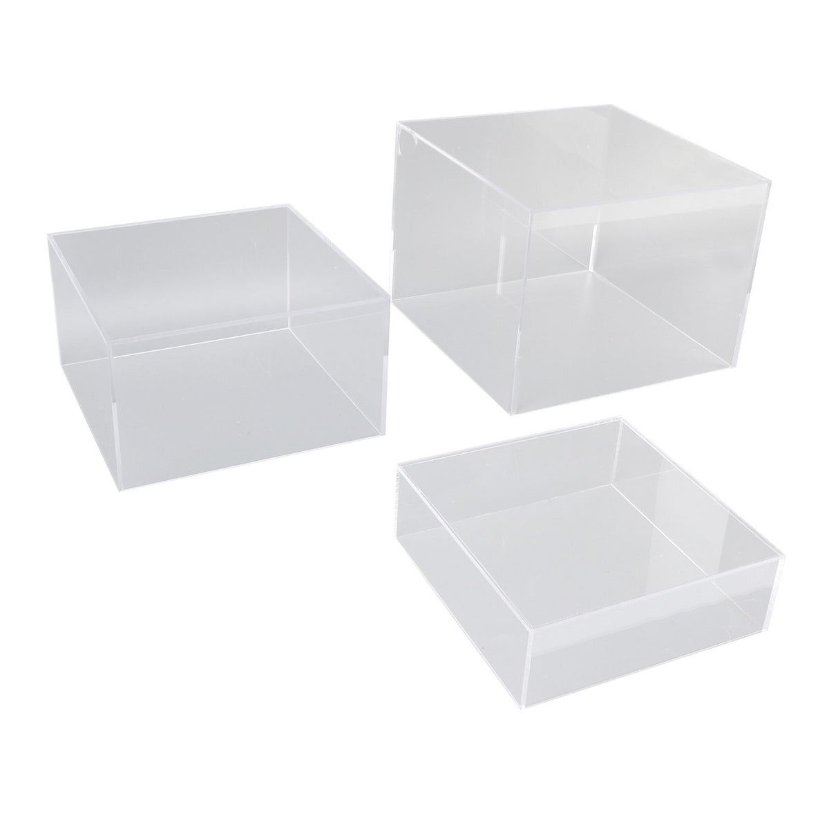 3Pcs Acrylic Risers Display Stands Cubic Nesting for Dessert Table Buffet Tables Food Transparent