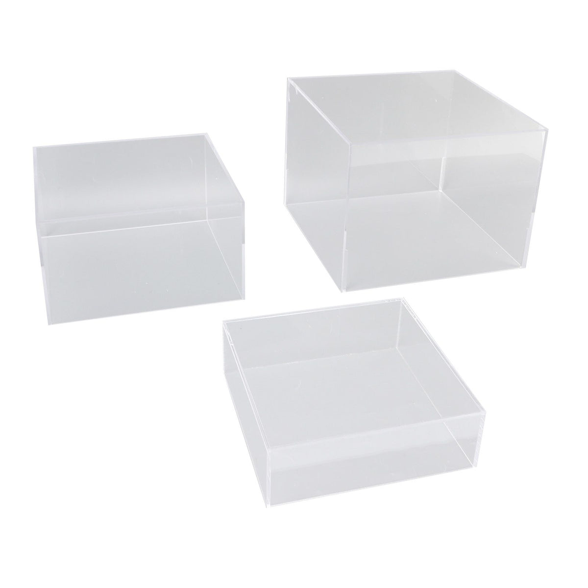 3Pcs Acrylic Risers Display Stands Cubic Nesting for Dessert Table Buffet Tables Food Transparent