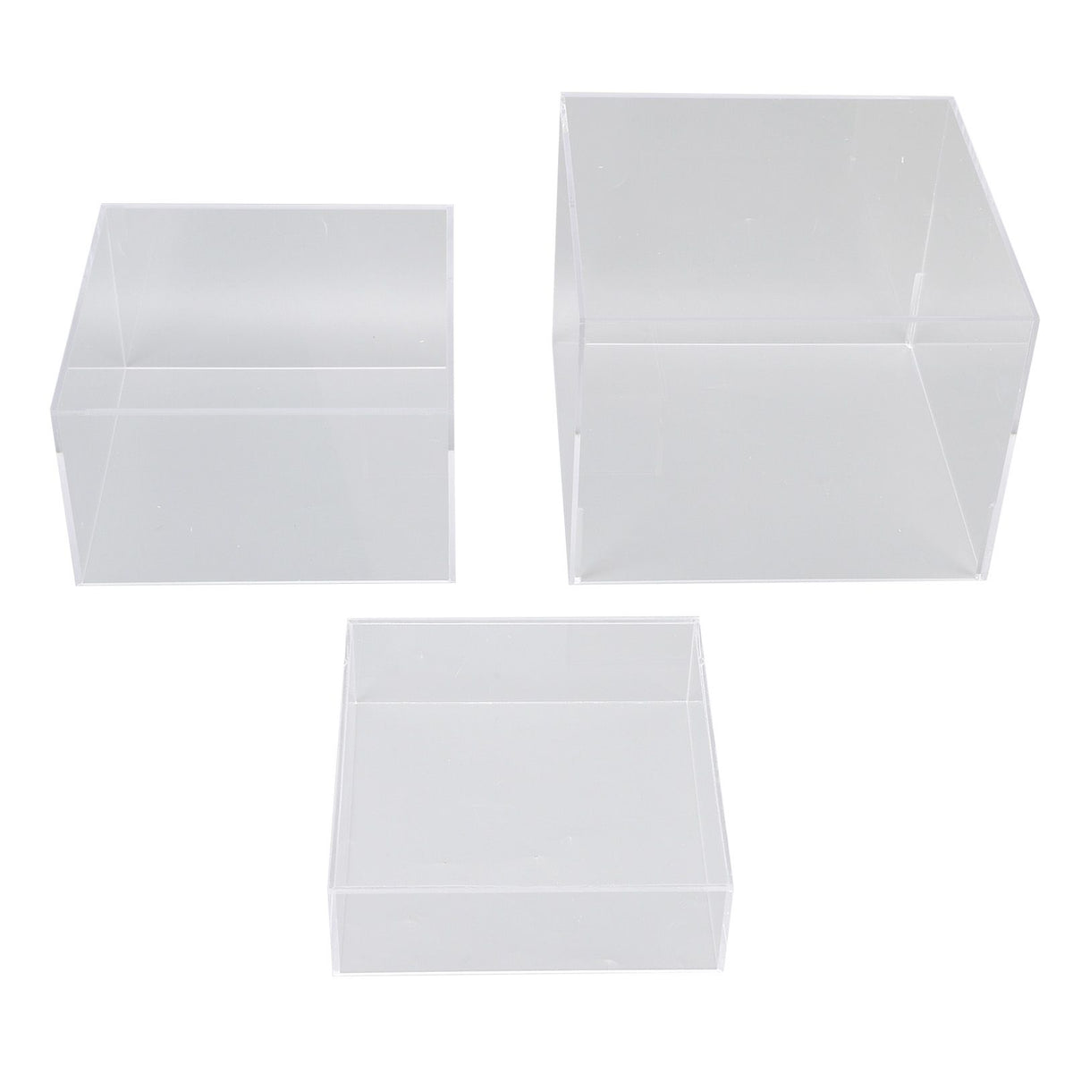 3Pcs Acrylic Risers Display Stands Cubic Nesting for Dessert Table Buffet Tables Food Transparent