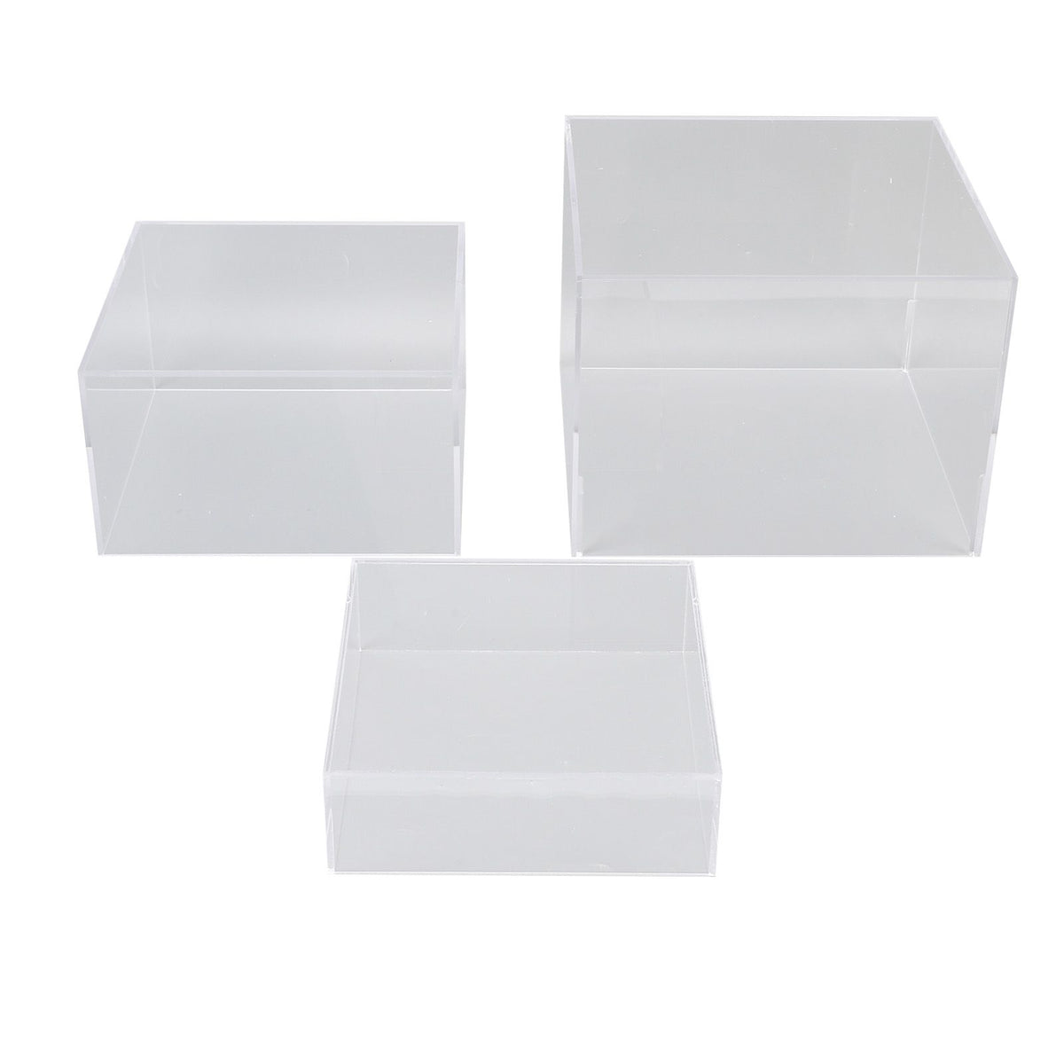 3Pcs Acrylic Risers Display Stands Cubic Nesting for Dessert Table Buffet Tables Food Transparent