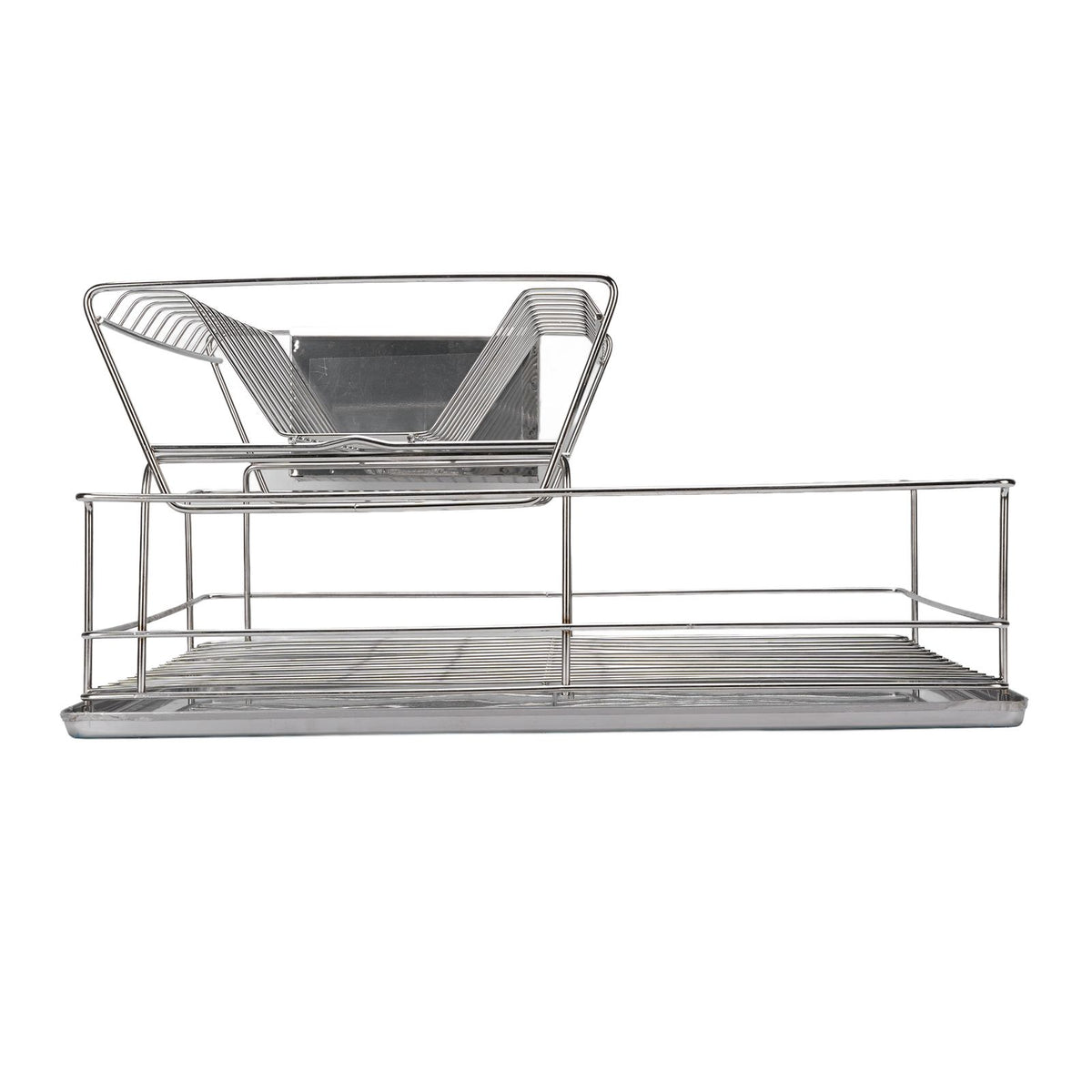 Dish Drying Rack Space Saving 2 Tier Dish Rack for Kitchen Counter Stainless Steel Dish Drainer with Cutlery Holder
