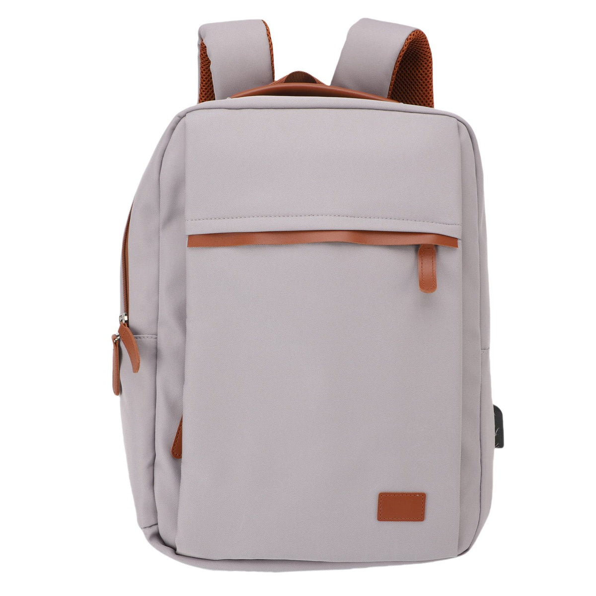 Travel Backpack with USB Charging Port Water Proof Men Women Suitcase Bag for 16 Inch Laptop 20-35L Capacity Light Grey