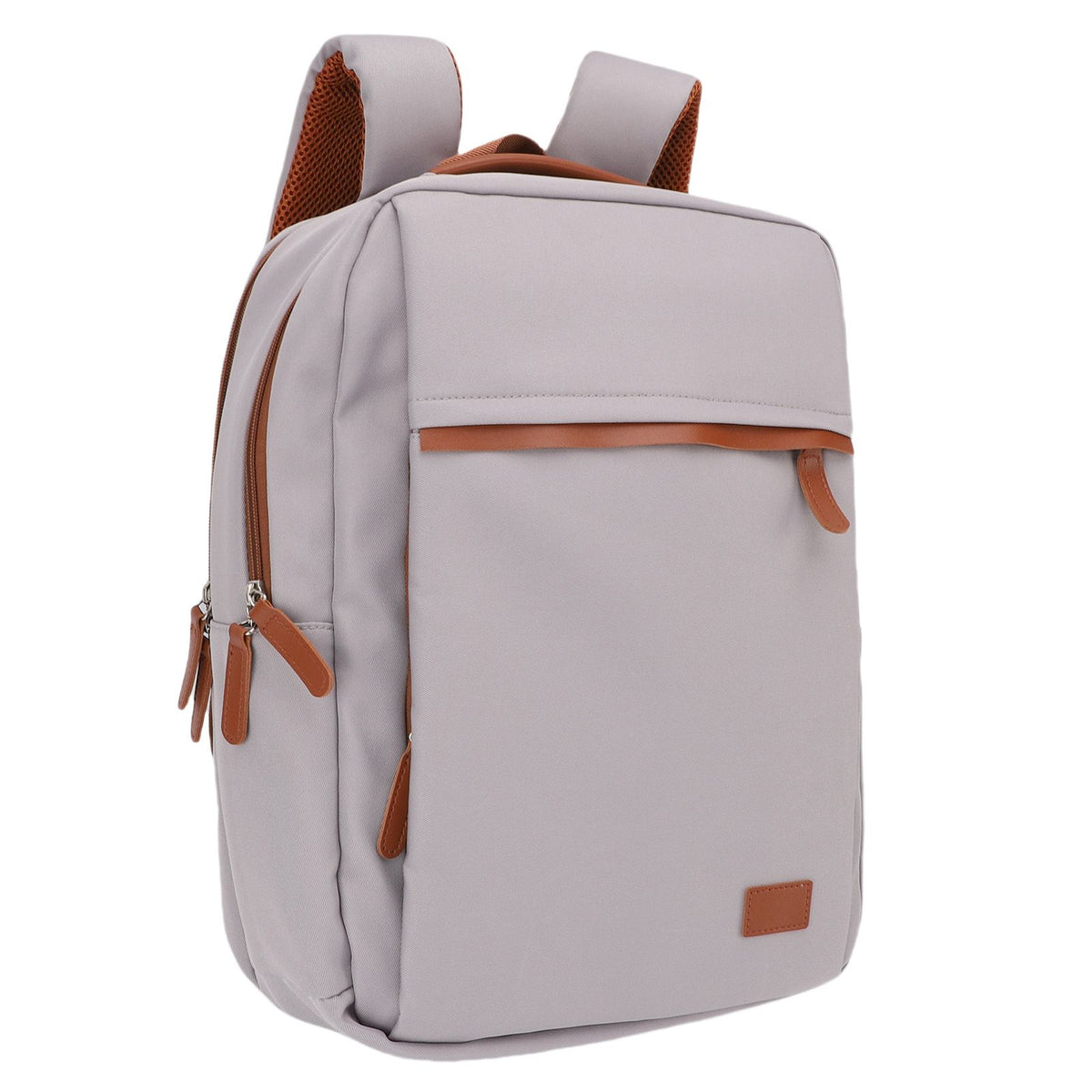 Travel Backpack with USB Charging Port Water Proof Men Women Suitcase Bag for 16 Inch Laptop 20-35L Capacity Light Grey