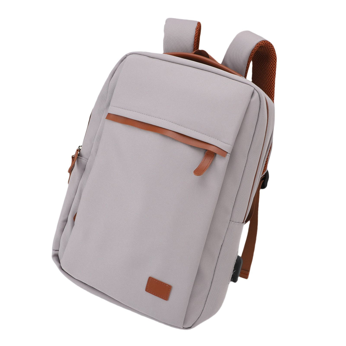 Travel Backpack with USB Charging Port Water Proof Men Women Suitcase Bag for 16 Inch Laptop 20-35L Capacity Light Grey