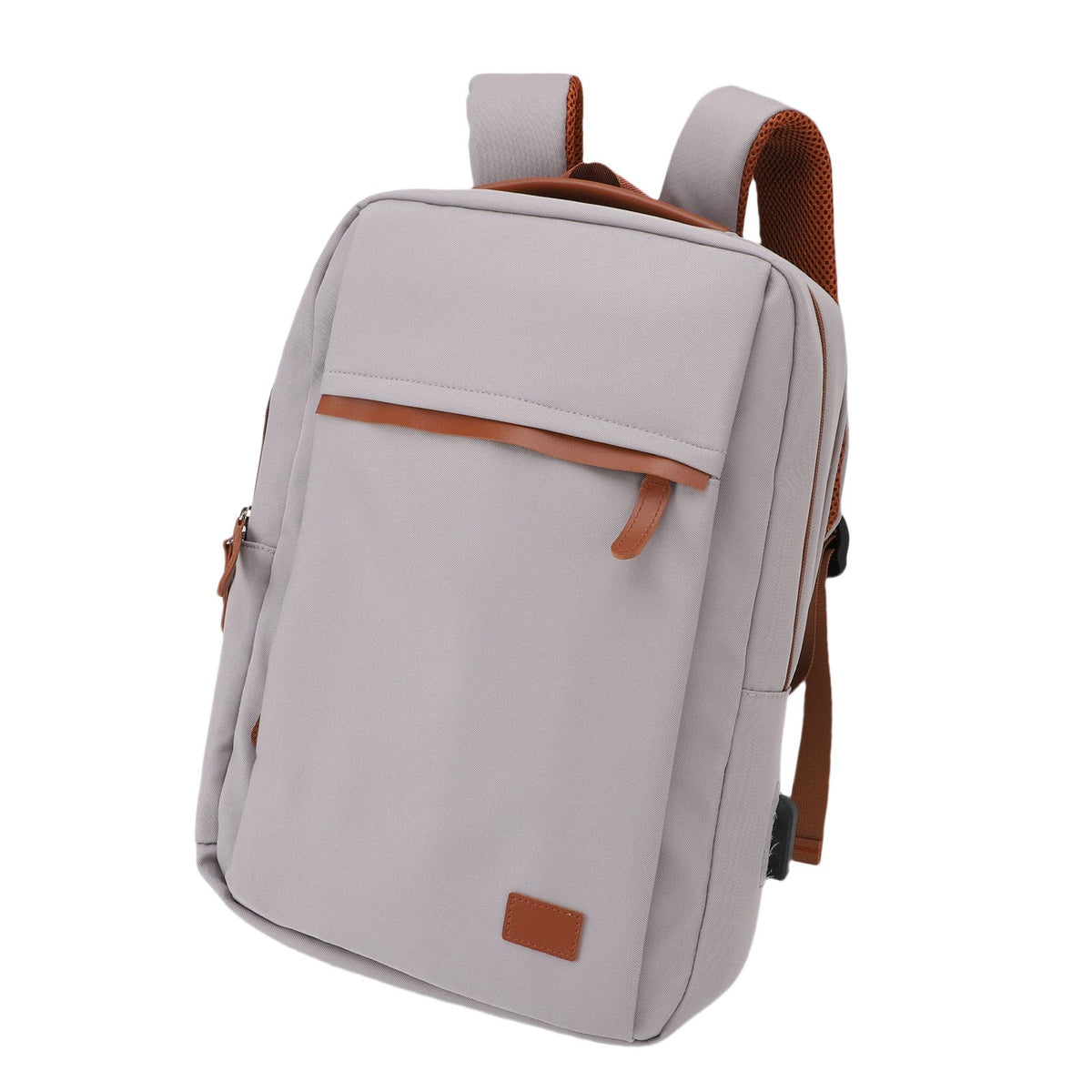 Travel Backpack with USB Charging Port Water Proof Men Women Suitcase Bag for 16 Inch Laptop 20-35L Capacity Light Grey