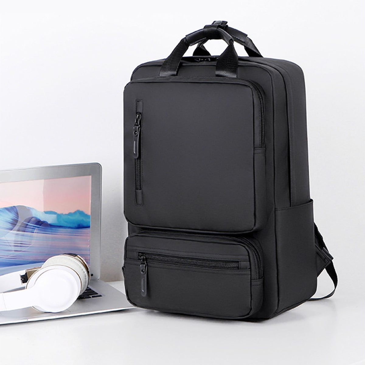 Laptop Backpack Waterproofing Oxford Cloth 20-35L 15.6 Inch Computer Bag Men Travel Business Backpack for College Work Black