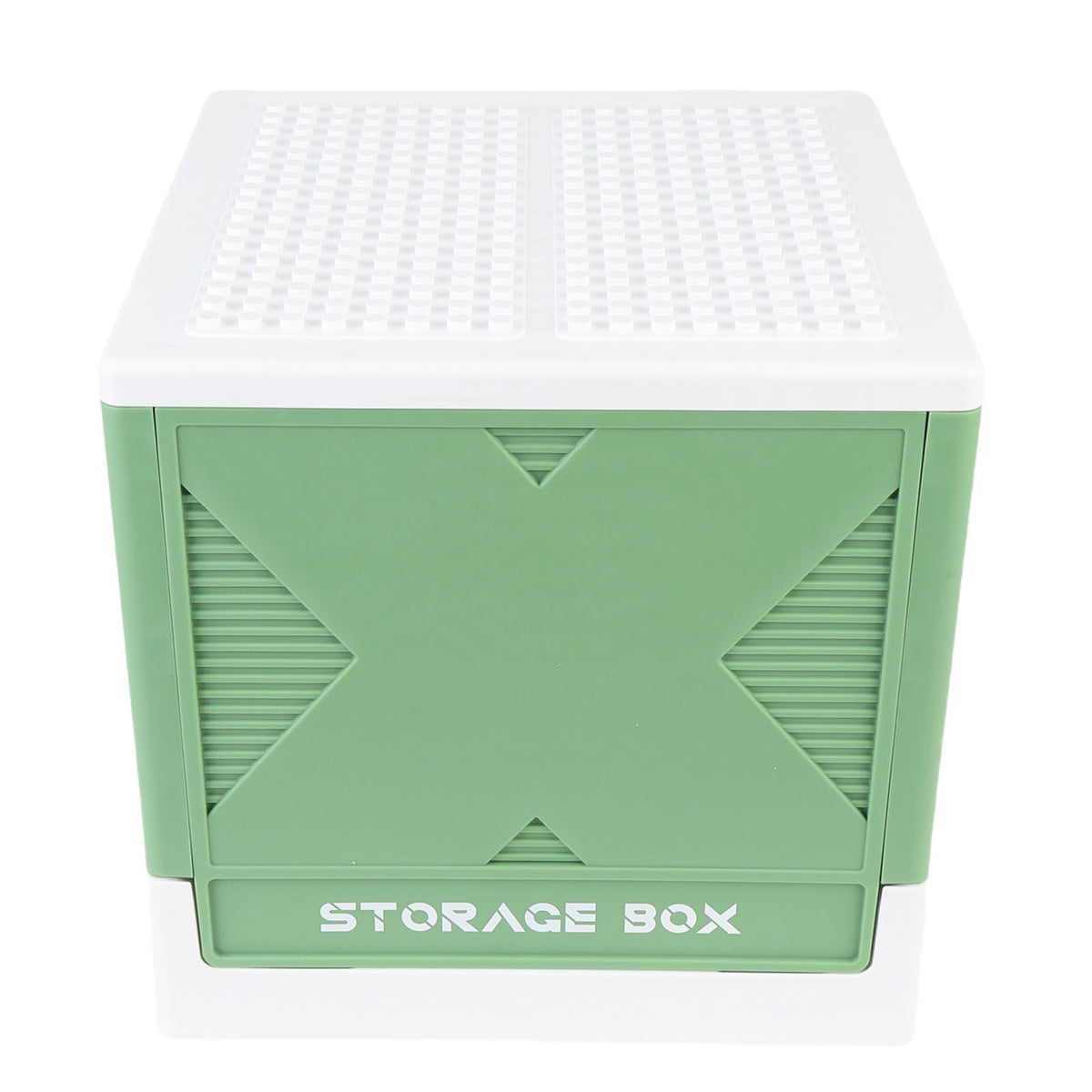 Toys Storage Box with Building Baseplate 37L Stackable Foldable Building Blocks Organizer Storage Container for Home Green