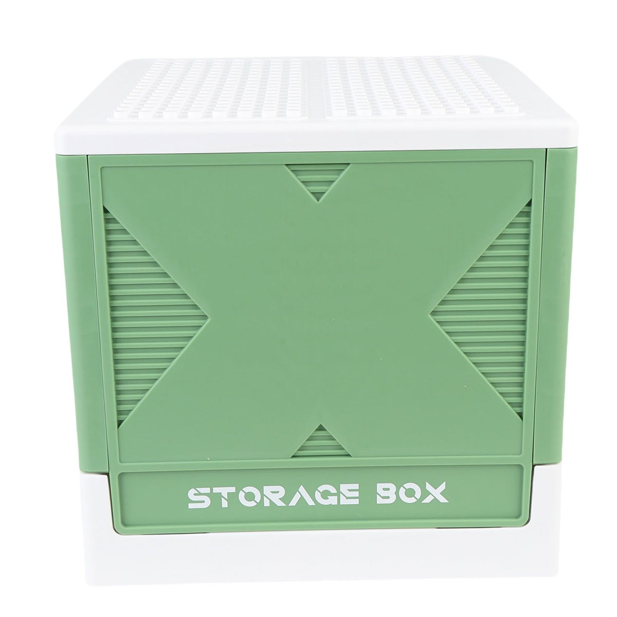 Toys Storage Box with Building Baseplate 37L Stackable Foldable Building Blocks Organizer Storage Container for Home Green