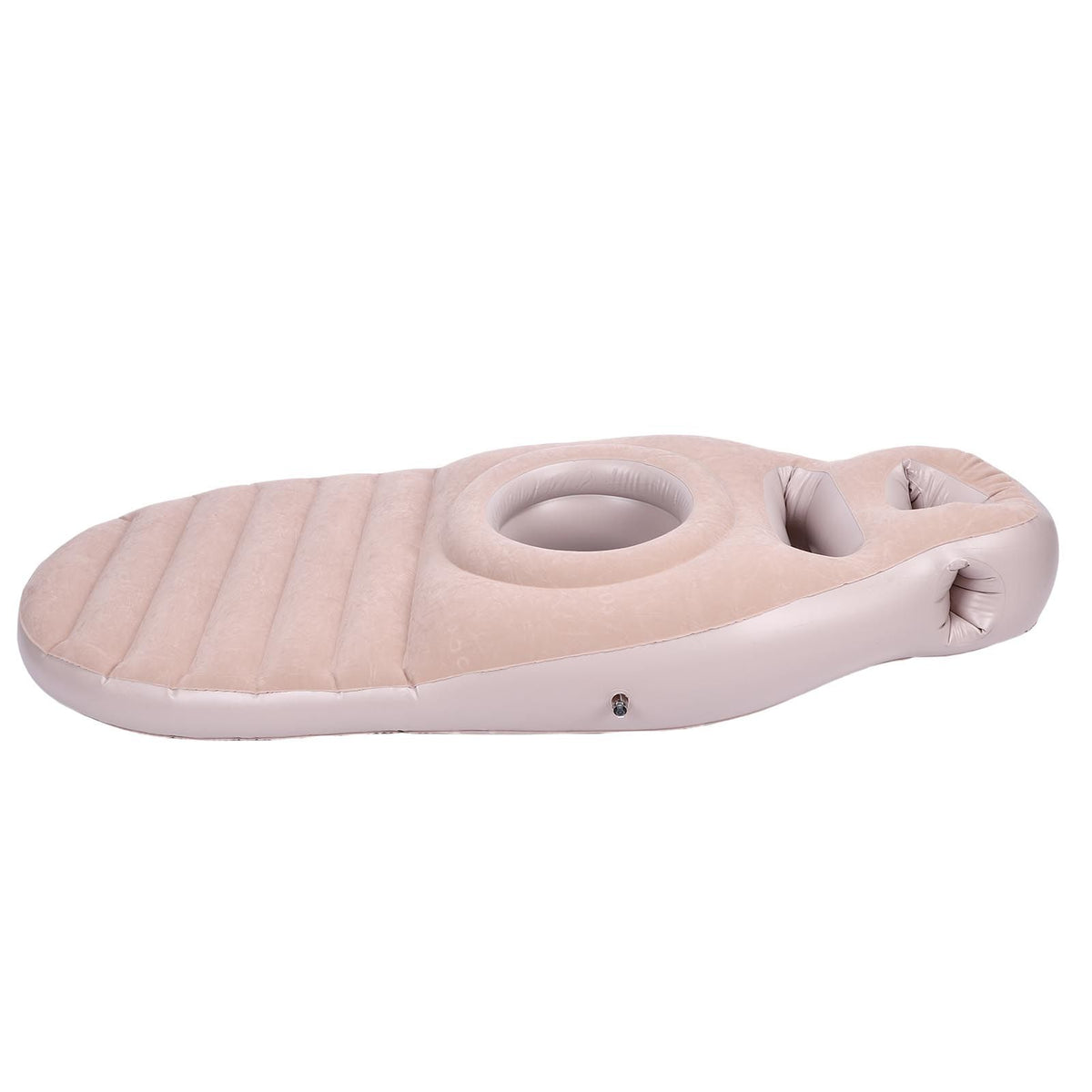 Full Body Pillow with Belly Hole Comfortable Lightweight PVC Inflatable Pool Float for Sleeping Support Grey