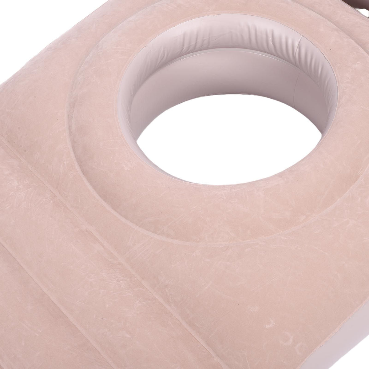 Full Body Pillow with Belly Hole Comfortable Lightweight PVC Inflatable Pool Float for Sleeping Support Grey