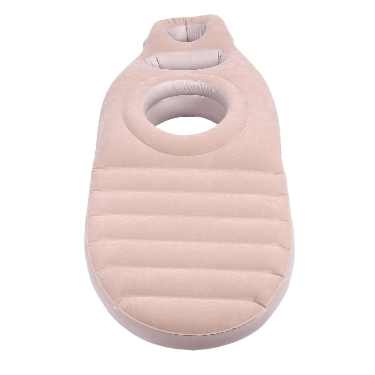 Full Body Pillow with Belly Hole Comfortable Lightweight PVC Inflatable Pool Float for Sleeping Support Grey