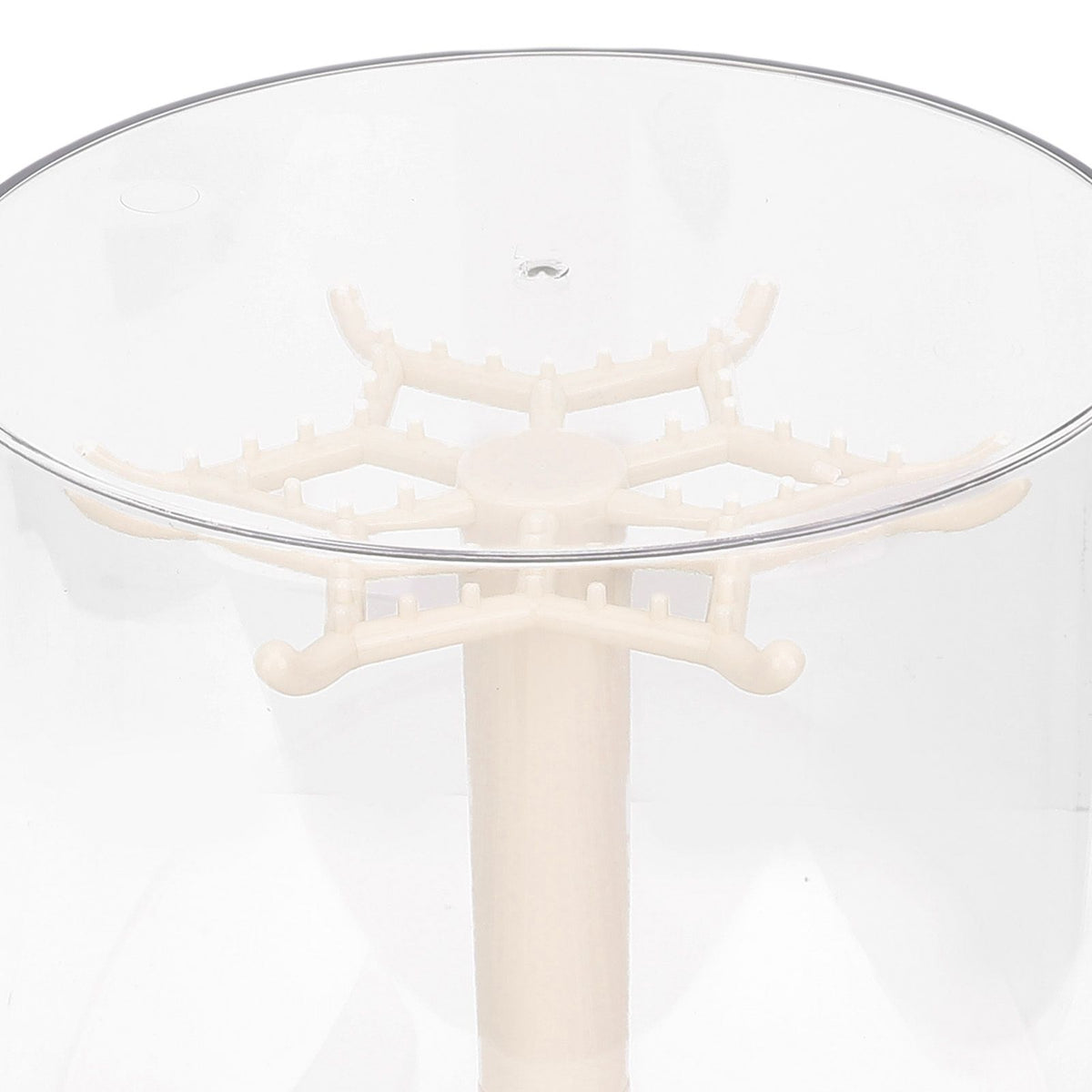 Doll Rotating Clear Display Case Transparent Figures Doll Protective Storage Box for Doll Collection White