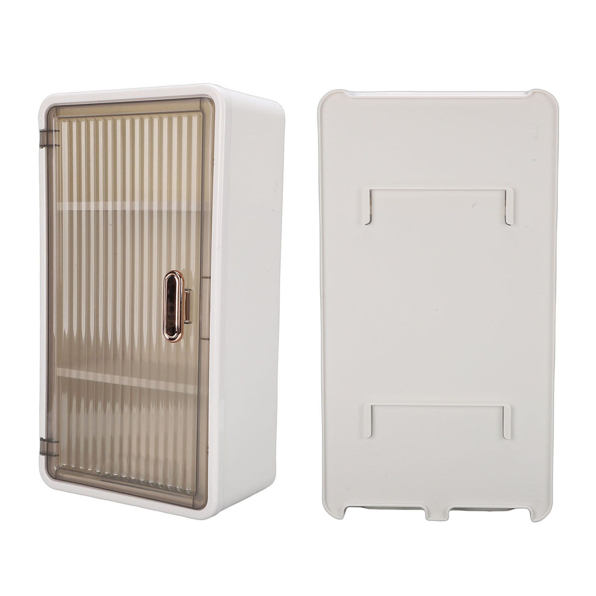 Wall Mounted Tissue Holder PP ABS Water Proof Multifunctional Toilet Paper Dispenser Box with Divider and Adhesive for Bathroom White and Transparent Black