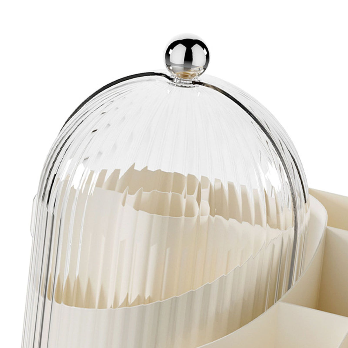 Makeup Brush Holder with Lid 360 Degree Rotating Cosmetic Organizer Desktop Storage Box Skincare Storage for Vanity Desktop Cream Multi Compartment