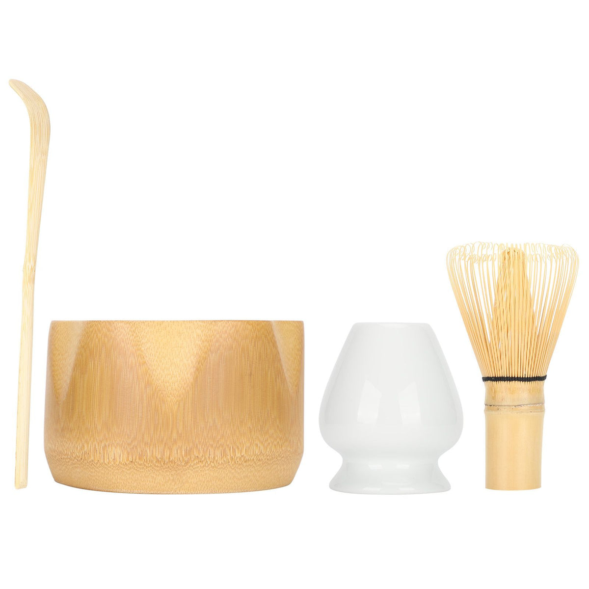 Matcha Making Tool Set Bamboo Tea Whisk Tea Scoop Bowl Ceramic Tea Whisk Holder Teaware Set